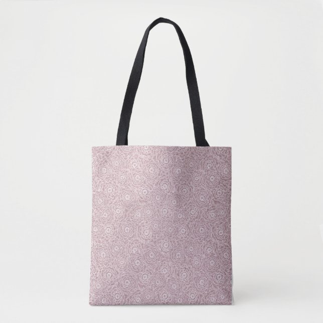 Bolsa Tote Flores cor-de-rosa monocromáticas (Frente)