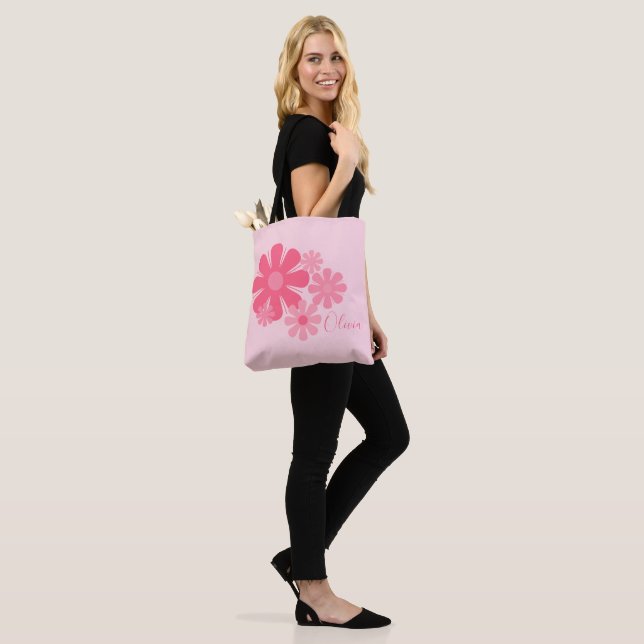 Bolsa Tote Flores Cor-de-Rosa Personalizadas (No(a) Modelo)