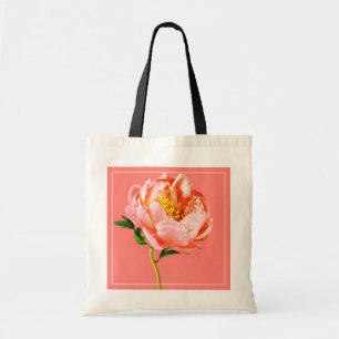 Bolsa Tote Flores Coral Peony Blossom