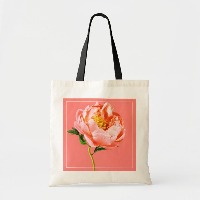 Bolsa Tote Flores | Coral Peony Blossom (Frente)