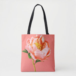 Bolsa Tote Flores Coral Peony Blossom