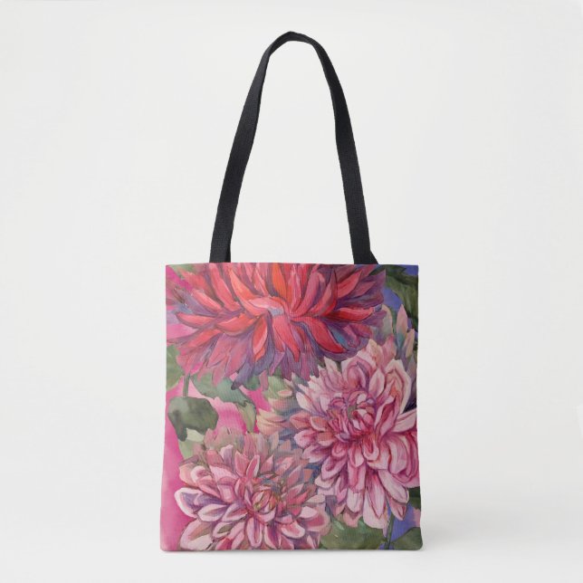 Bolsa Tote flores dahlias (Frente)