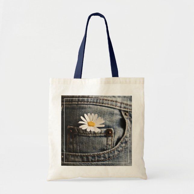 Bolsa Tote Flores | Daisy in Jeans Pocket (Frente)