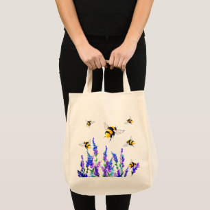 Bolsa Tote Flores de Abelhas Voadoras
