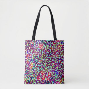Bolsa Tote Flores de Abstrato púrpura