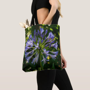 Bolsa Tote Flores de Agapanthus Azuis