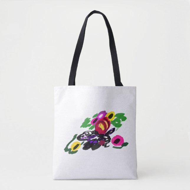 Bolsa Tote flores de alegria dálmata (Frente)