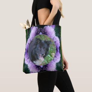 Bolsa Tote Flores de Allium Roxo Criam sua própria foto