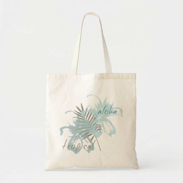 Bolsa Tote Flores de Aloha Tropicais (Frente)