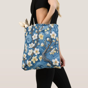 Bolsa Tote Flores de Amendoeira no Estilo de Van Gogh