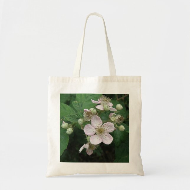 Bolsa Tote Flores de Amoras Negra (Frente)