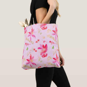 Bolsa Tote Flores de Aquarela Brilhantes