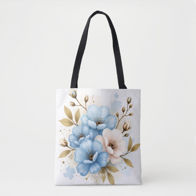 Bolsa Tote Flores de Aquarela de Pastel Fantasy (Frente)