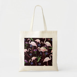 Bolsa Tote Flores de aquarela e padrão de flores selvagens.