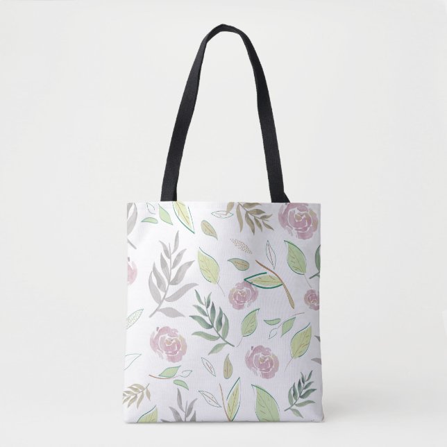 Bolsa Tote Flores de Aquarela Festiva (Frente)