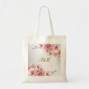 Bolsa Tote Flores de Aquarela Rosa-Partidárias Brilhantes Mod