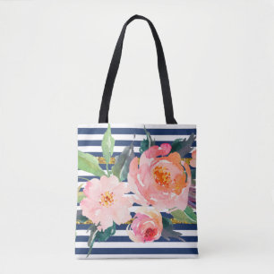 Bolsa Tote Flores De Aquarelas Cinematográficas Girly Moderna