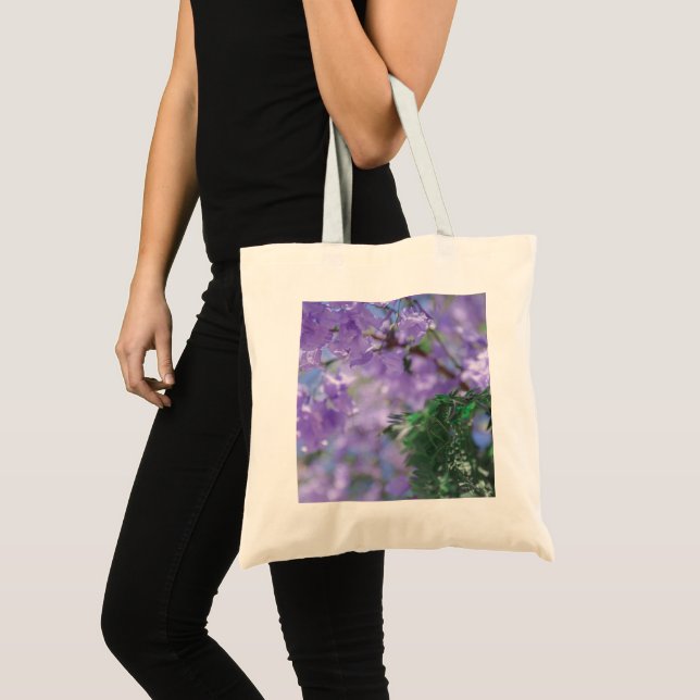 Bolsa Tote Flores de Árvore Purple Jacaranda (Frente (produto))