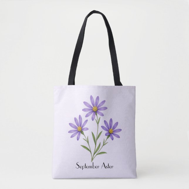 Bolsa Tote Flores de Áster de Setembro (Frente)