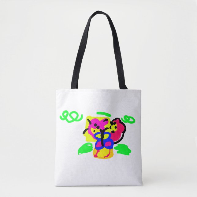 Bolsa Tote Flores de borboleta (Frente)