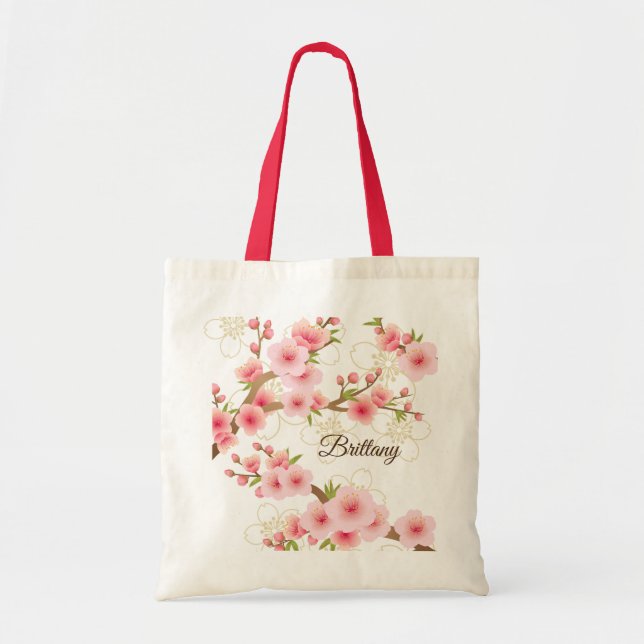 Bolsa Tote Flores de cerejeira elegantes (Frente)