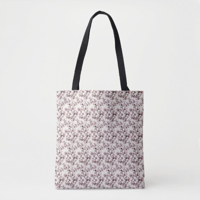 Bolsa Tote Flores de Cerejeira em Marfim — Delicadas e Contem (Frente)