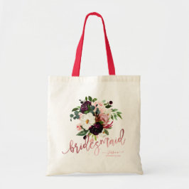 Bolsa Tote Flores de Corda-d'Água da Borgonha de Blush