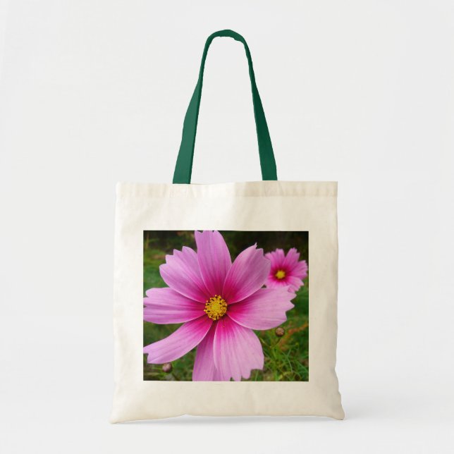 Bolsa Tote Flores de Cosmos Rosa Flores Selvagens (Frente)