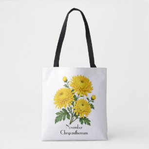Bolsa Tote Flores de Crisântemo de Novembro
