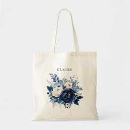 Bolsa Tote Flores de Damas de Honra Azuis