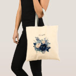 Bolsa Tote Flores de Design azul-noiva<br><div class="desc">Flores de Casamento Azul com flores azuis escuras e azuis claras - para noiva</div>