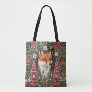 Bolsa Tote Flores de Fox e Foxglove William Morris Inspirado