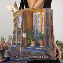 Bolsa Tote Flores de gerânio na janela