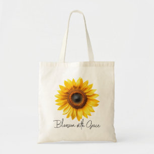 Bolsa Tote Flores de Girassol Desabrocham com Graça Floral In