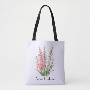 Bolsa Tote Flores de Gladíolo de Agosto