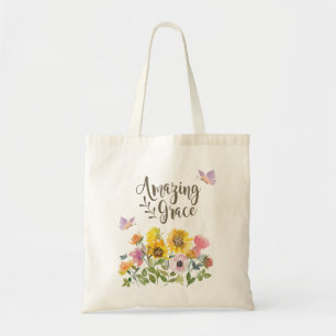 Bolsa Tote Flores de Graça e Borboletas Cristãs