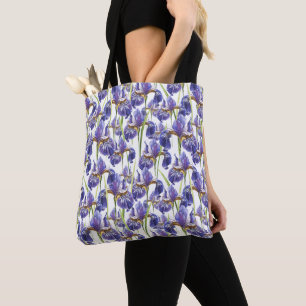 Bolsa Tote Flores de Íris Roxas