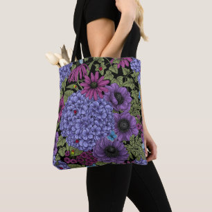 Bolsa Tote Flores de jardim de negros