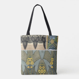 Bolsa Tote Flores de Jardim em Arte Nova Antiga com Motivo de