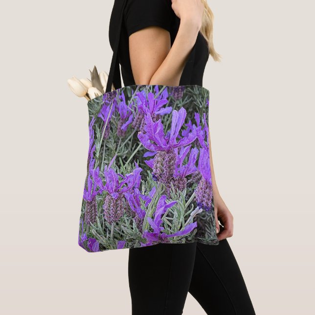 Bolsa Tote Flores de Lavanda Espanhola (Close Up)