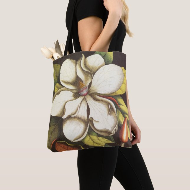 Bolsa Tote Flores de Magnólia Antiga Planta Com Sementes (Close Up)