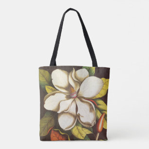 Bolsa Tote Flores de Magnólia Antiga Planta Com Sementes