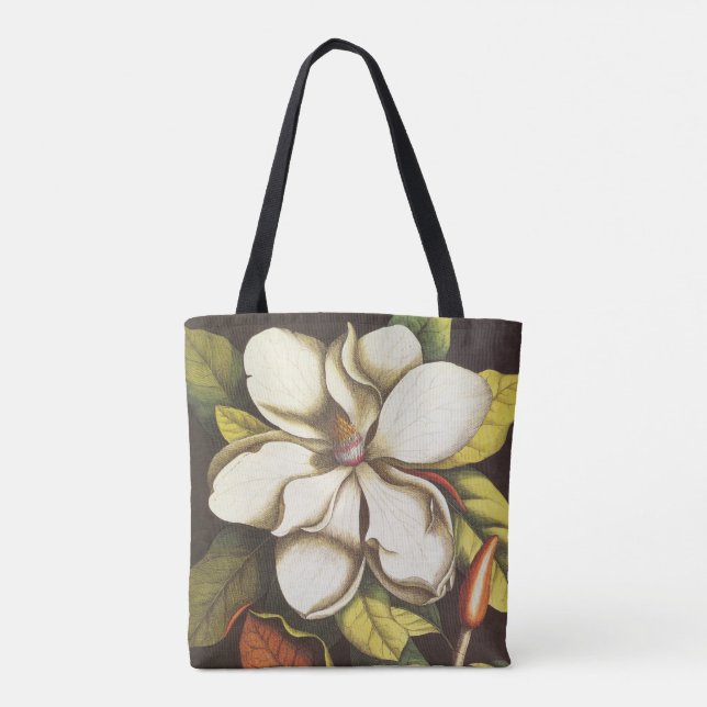 Bolsa Tote Flores de Magnólia Antiga Planta Com Sementes (Verso)