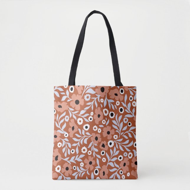 Bolsa Tote Flores de margarida: fundo abstrato. (Frente)