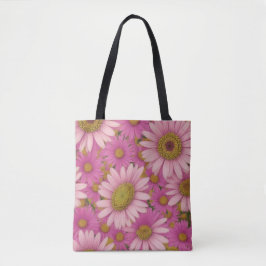 Bolsa Tote Flores de margarida rosa