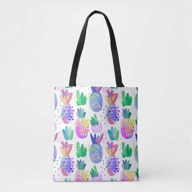 Bolsa Tote Flores de outono pintadas à mão, padrão sem costur (Frente)