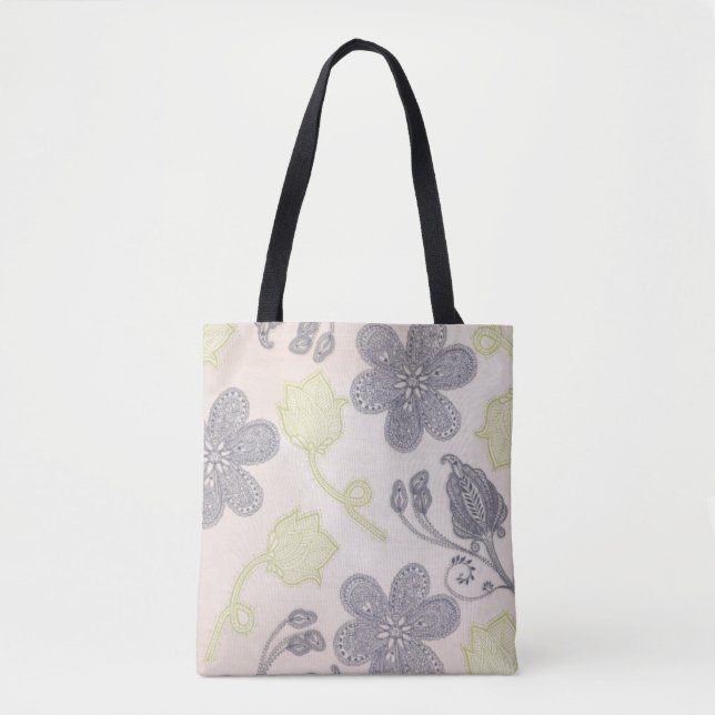 Bolsa Tote Flores de Paisley (Frente)