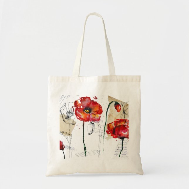 Bolsa Tote Flores de papoila (Frente)