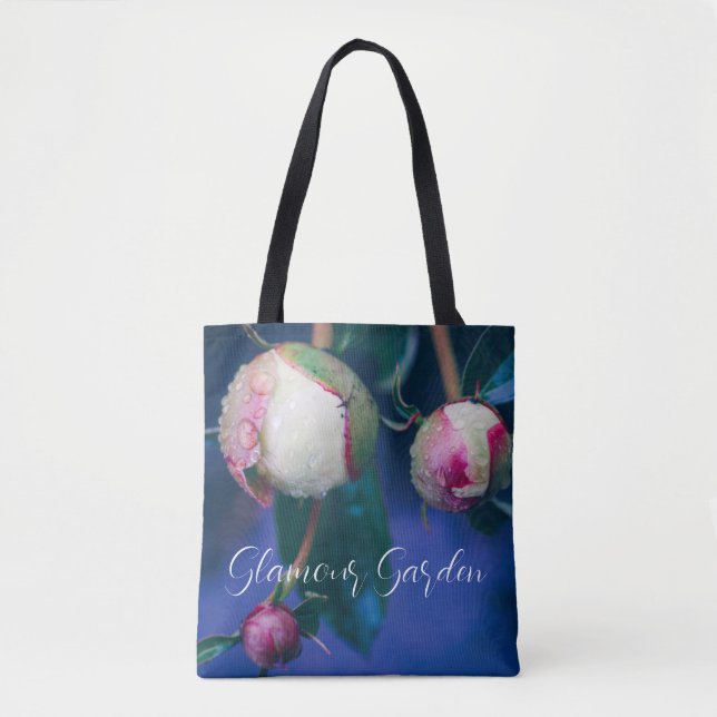 Bolsa Tote Flores de pedônia após chuva (Frente)