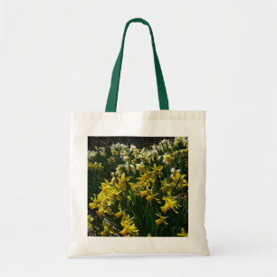 Bolsa Tote Flores de primavera de Daffodils Amarelos e Branco